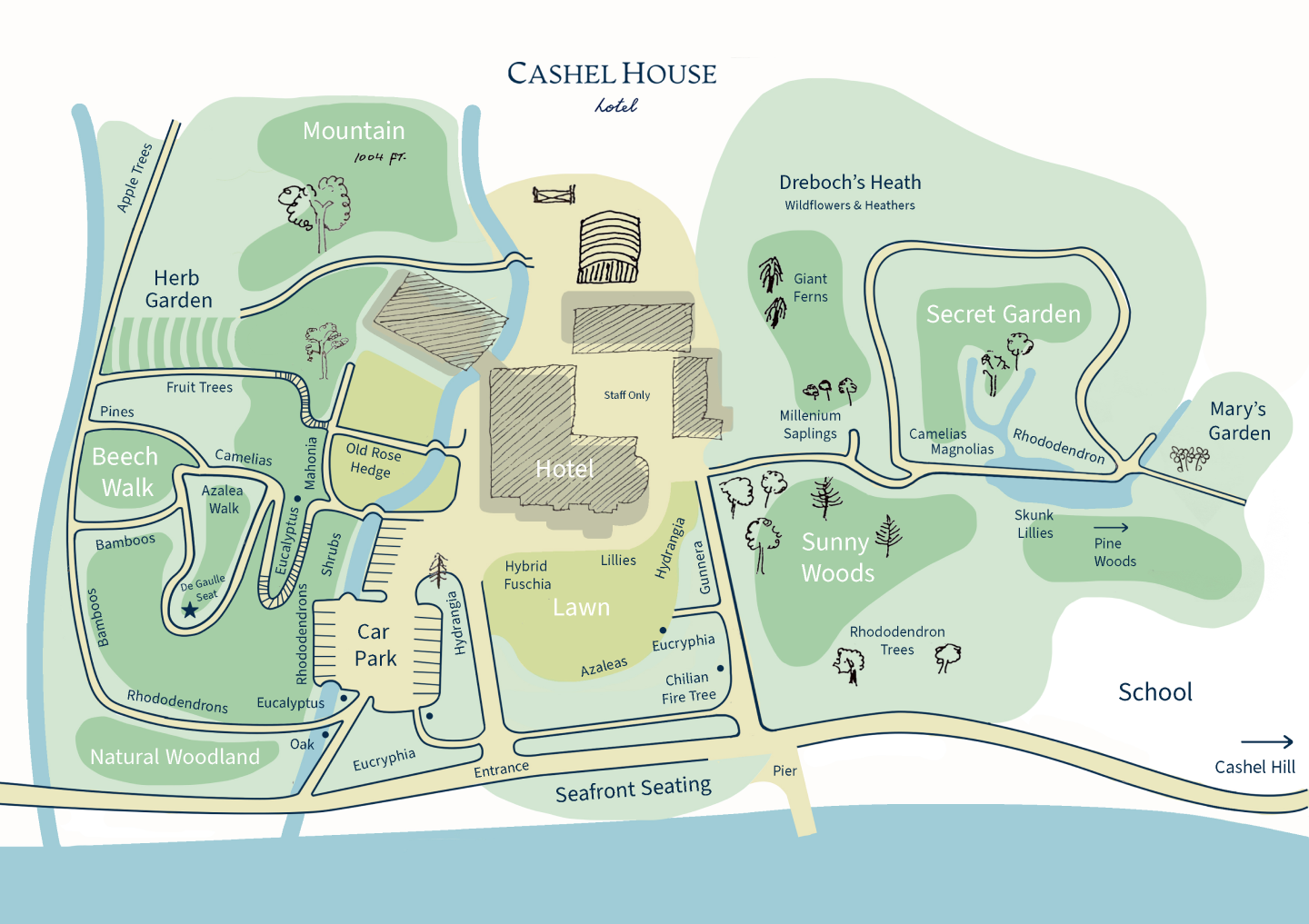 Cashel House garden map