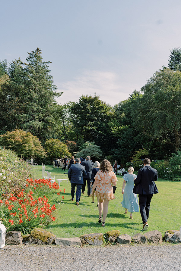 Wedding guests front lawn